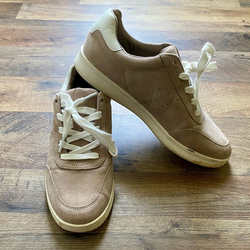 Baby pink sneakers